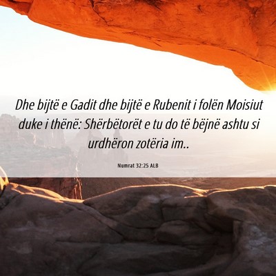 Picture 06 - Numrat 32:25 ALB - Dhe bijtë e Gadit dhe bijtë e Rubenit i folën - Bible Verse Picture