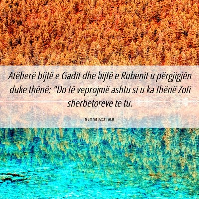 Picture 06 - Numrat 32:31 ALB - Atëherë bijtë e Gadit dhe bijtë e Rubenit u - Bible Verse Picture