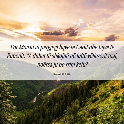 Picture 06 - Numrat 32:6 ALB - Por Moisiu iu përgjegj bijve të Gadit dhe bijve - Bible Verse Picture
