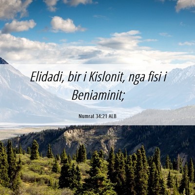 Picture 06 - Numrat 34:21 ALB - Elidadi, bir i Kislonit, nga fisi i - Bible Verse Picture