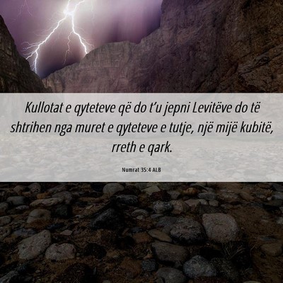 Picture 06 - Numrat 35:4 ALB - Kullotat e qyteteve që do t’u jepni Levitëve - Bible Verse Picture