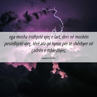 Picture 06 - Numrat 4:39 ALB - nga mosha tridhjetë vjeç e lart, deri në - Bible Verse Picture