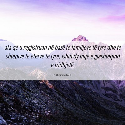 Picture 06 - Numrat 4:40 ALB - ata që u regjistruan në bazë të familjeve të - Bible Verse Picture
