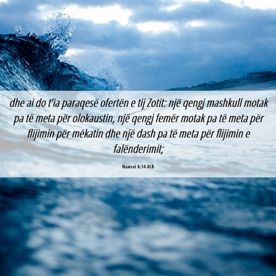 Picture 06 - Numrat 6:14 ALB - dhe ai do t’ia paraqesë ofertën e tij Zotit: - Bible Verse Picture
