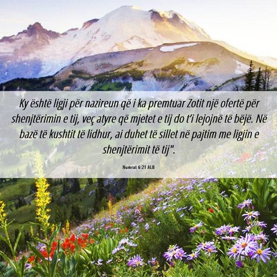 Picture 06 - Numrat 6:21 ALB - Ky është ligji për nazireun që i ka premtuar - Bible Verse Picture