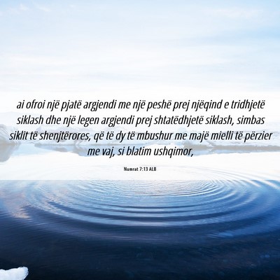 Picture 06 - Numrat 7:13 ALB - ai ofroi një pjatë argjendi me një peshë prej - Bible Verse Picture