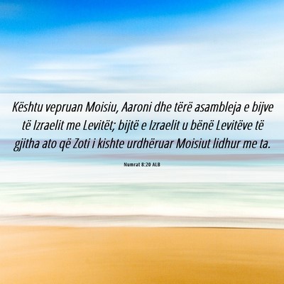 Picture 06 - Numrat 8:20 ALB - Kështu vepruan Moisiu, Aaroni dhe tërë - Bible Verse Picture