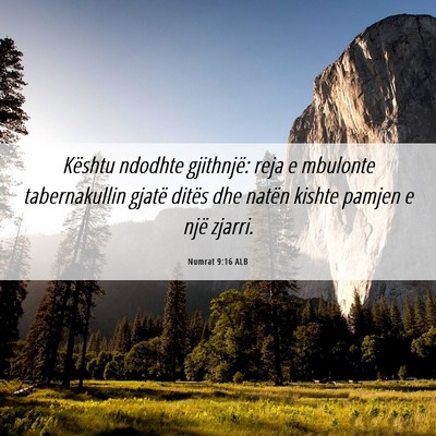 Picture 06 - Numrat 9:16 ALB - Kështu ndodhte gjithnjë: reja e mbulonte - Bible Verse Picture