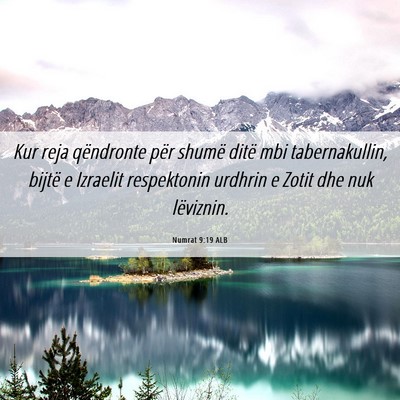 Picture 06 - Numrat 9:19 ALB - Kur reja qëndronte për shumë ditë mbi - Bible Verse Picture
