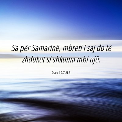 Picture 06 - Osea 10:7 ALB - Sa për Samarinë, mbreti i saj do të zhduket si - Bible Verse Picture