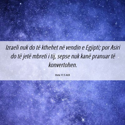 Picture 06 - Osea 11:5 ALB - Izraeli nuk do të kthehet në vendin e Egjipti; - Bible Verse Picture