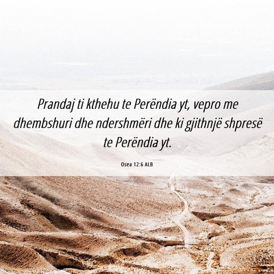 Picture 06 - Osea 12:6 ALB - Prandaj ti kthehu te Perëndia yt, vepro me - Bible Verse Picture