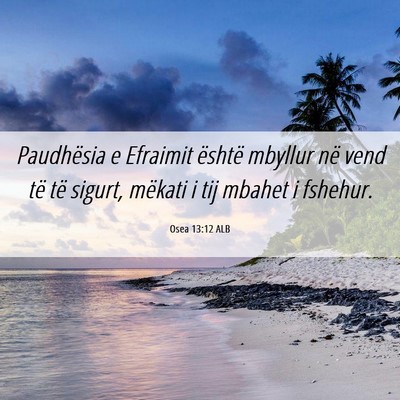 Picture 06 - Osea 13:12 ALB - Paudhësia e Efraimit është mbyllur në vend - Bible Verse Picture