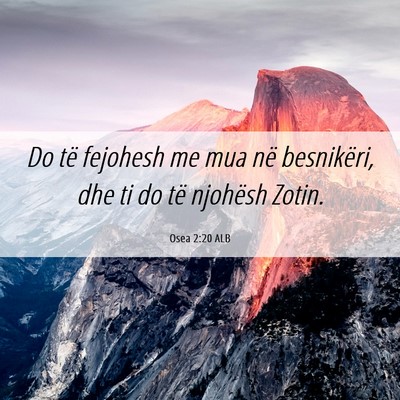 Picture 06 - Osea 2:20 ALB - Do të fejohesh me mua në besnikëri, dhe ti do - Bible Verse Picture