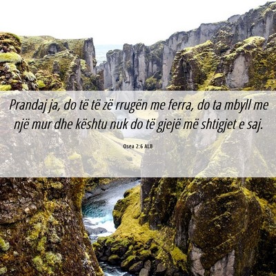 Picture 06 - Osea 2:6 ALB - Prandaj ja, do të të zë rrugën me ferra, do - Bible Verse Picture