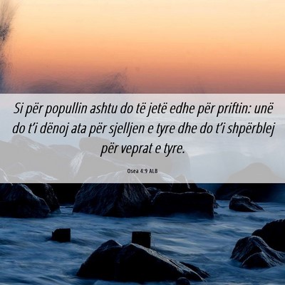 Picture 06 - Osea 4:9 ALB - Si për popullin ashtu do të jetë edhe për - Bible Verse Picture