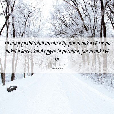 Picture 06 - Osea 7:9 ALB - Të huajt gllabërojnë forcën e tij, por ai nuk - Bible Verse Picture