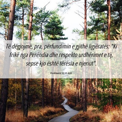 Picture 06 - Predikuesi 12:13 ALB - Të dëgjojmë, pra, përfundimin e gjithë - Bible Verse Picture