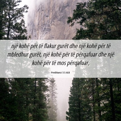 Picture 06 - Predikuesi 3:5 ALB - një kohë për të flakur gurët dhe një kohë - Bible Verse Picture