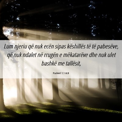 Picture 06 - Psalmet 1:1 ALB - Lum njeriu që nuk ecën sipas këshillës të - Bible Verse Picture