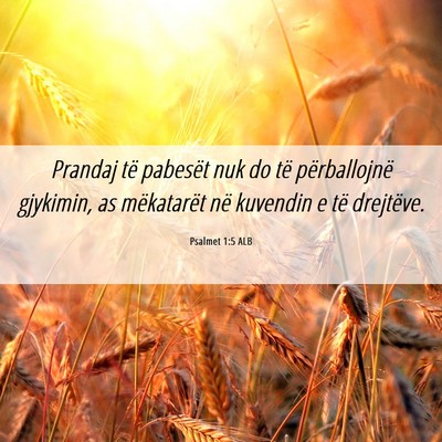 Picture 06 - Psalmet 1:5 ALB - Prandaj të pabesët nuk do të përballojnë - Bible Verse Picture