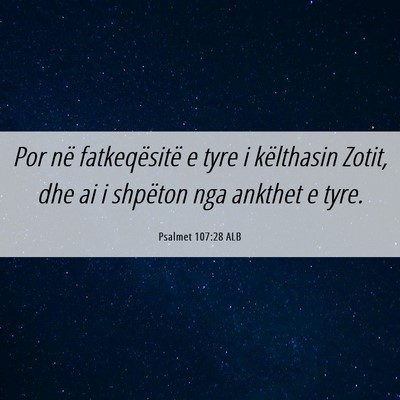 Picture 06 - Psalmet 107:28 ALB - Por në fatkeqësitë e tyre i këlthasin Zotit, - Bible Verse Picture