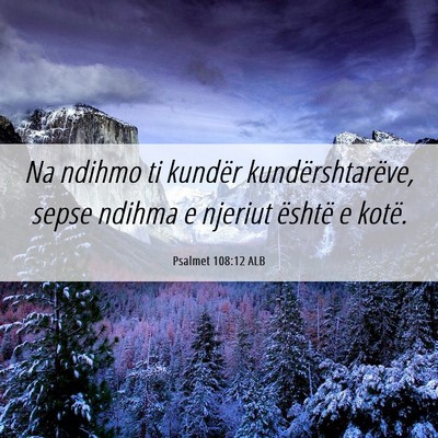 Picture 06 - Psalmet 108:12 ALB - Na ndihmo ti kundër kundërshtarëve, sepse - Bible Verse Picture
