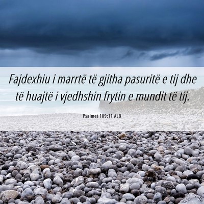 Picture 06 - Psalmet 109:11 ALB - Fajdexhiu i marrtë të gjitha pasuritë e tij - Bible Verse Picture