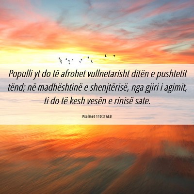 Picture 06 - Psalmet 110:3 ALB - Populli yt do të afrohet vullnetarisht ditën e - Bible Verse Picture