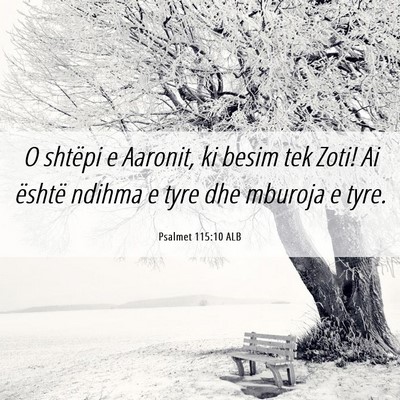 Picture 06 - Psalmet 115:10 ALB - O shtëpi e Aaronit, ki besim tek Zoti! Ai - Bible Verse Picture