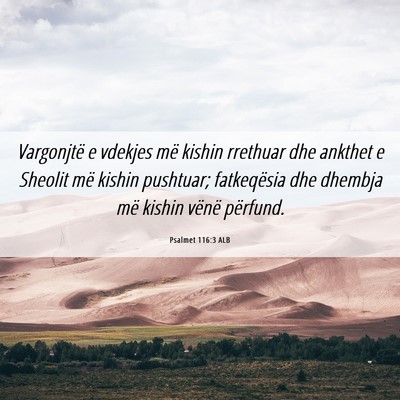 Picture 06 - Psalmet 116:3 ALB - Vargonjtë e vdekjes më kishin rrethuar dhe - Bible Verse Picture
