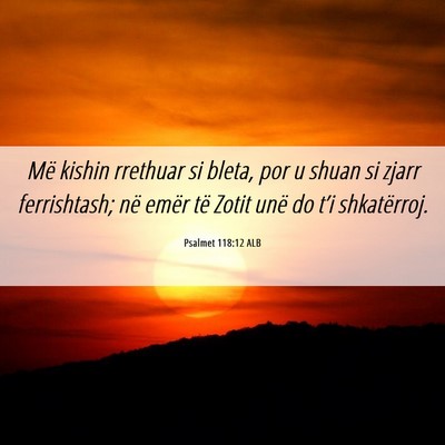 Picture 06 - Psalmet 118:12 ALB - Më kishin rrethuar si bleta, por u shuan si - Bible Verse Picture