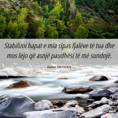 Picture 06 - Psalmet 119:133 ALB - Stabilizoi hapat e mia sipas fjalëve të tua dhe - Bible Verse Picture