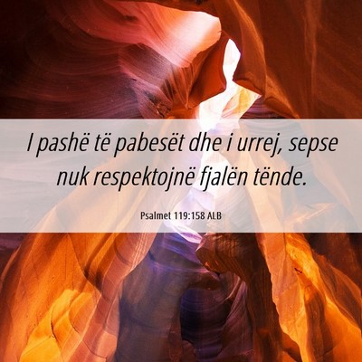 Picture 06 - Psalmet 119:158 ALB - I pashë të pabesët dhe i urrej, sepse nuk - Bible Verse Picture