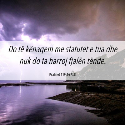 Picture 06 - Psalmet 119:16 ALB - Do të kënaqem me statutet e tua dhe nuk do ta - Bible Verse Picture