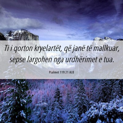 Picture 06 - Psalmet 119:21 ALB - Ti i qorton kryelartët, që janë të mallkuar, - Bible Verse Picture