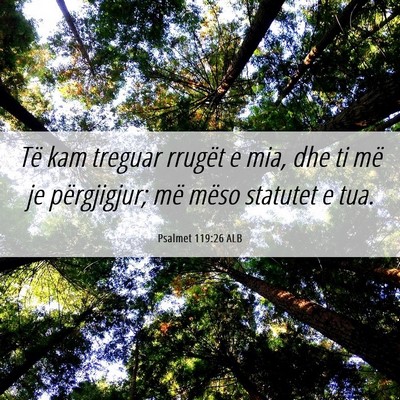 Picture 06 - Psalmet 119:26 ALB - Të kam treguar rrugët e mia, dhe ti më je - Bible Verse Picture