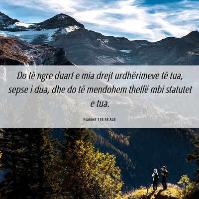 Picture 06 - Psalmet 119:48 ALB - Do të ngre duart e mia drejt urdhërimeve të - Bible Verse Picture