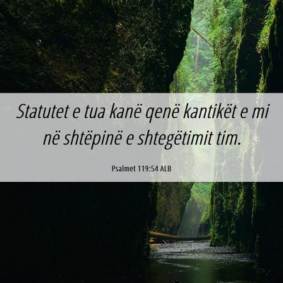 Picture 06 - Psalmet 119:54 ALB - Statutet e tua kanë qenë kantikët e mi në - Bible Verse Picture