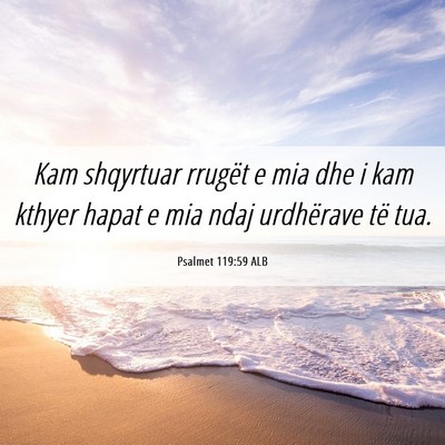 Picture 06 - Psalmet 119:59 ALB - Kam shqyrtuar rrugët e mia dhe i kam kthyer - Bible Verse Picture