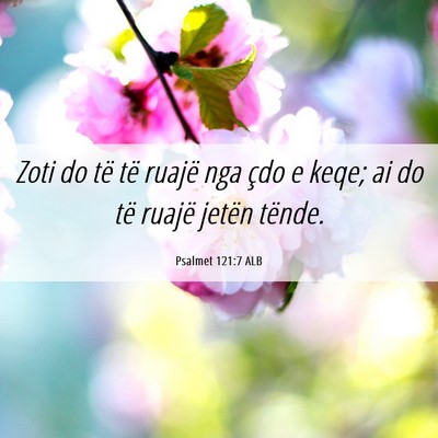 Picture 06 - Psalmet 121:7 ALB - Zoti do të të ruajë nga çdo e keqe; ai do të - Bible Verse Picture