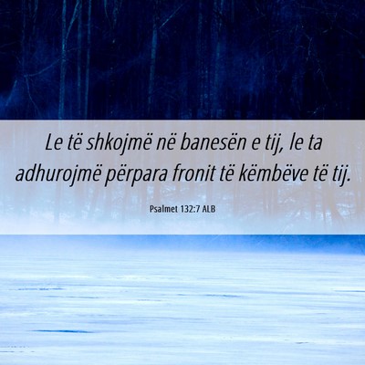 Picture 06 - Psalmet 132:7 ALB - Le të shkojmë në banesën e tij, le ta - Bible Verse Picture
