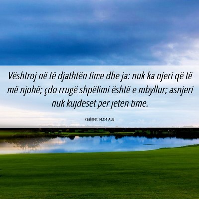 Picture 06 - Psalmet 142:4 ALB - Vështroj në të djathtën time dhe ja: nuk ka - Bible Verse Picture