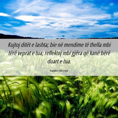 Picture 06 - Psalmet 143:5 ALB - Kujtoj ditët e lashta; bie në mendime të - Bible Verse Picture