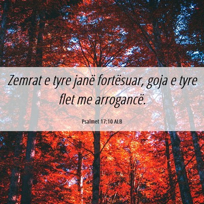 Picture 06 - Psalmet 17:10 ALB - Zemrat e tyre janë fortësuar, goja e tyre flet - Bible Verse Picture