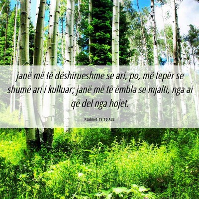 Picture 06 - Psalmet 19:10 ALB - janë më të dëshirueshme se ari, po, më - Bible Verse Picture