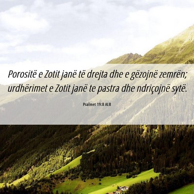 Picture 06 - Psalmet 19:8 ALB - Porositë e Zotit janë të drejta dhe e - Bible Verse Picture