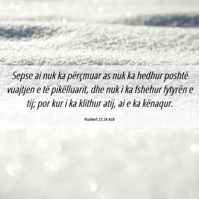 Picture 06 - Psalmet 22:24 ALB - Sepse ai nuk ka përçmuar as nuk ka hedhur - Bible Verse Picture