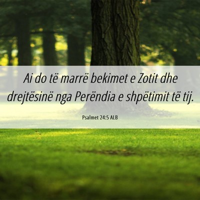 Picture 06 - Psalmet 24:5 ALB - Ai do të marrë bekimet e Zotit dhe drejtësinë - Bible Verse Picture