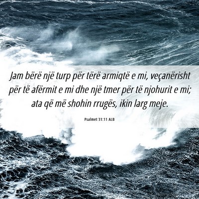 Picture 06 - Psalmet 31:11 ALB - Jam bërë një turp për tërë armiqtë e mi, - Bible Verse Picture